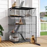 DWVO 4 Tier Large Cat Cage Indoor Enclosure, Kennels DIY Cat Playpen Catio Kitten Cage with Large Hammock for 1-3 Cats DWVO