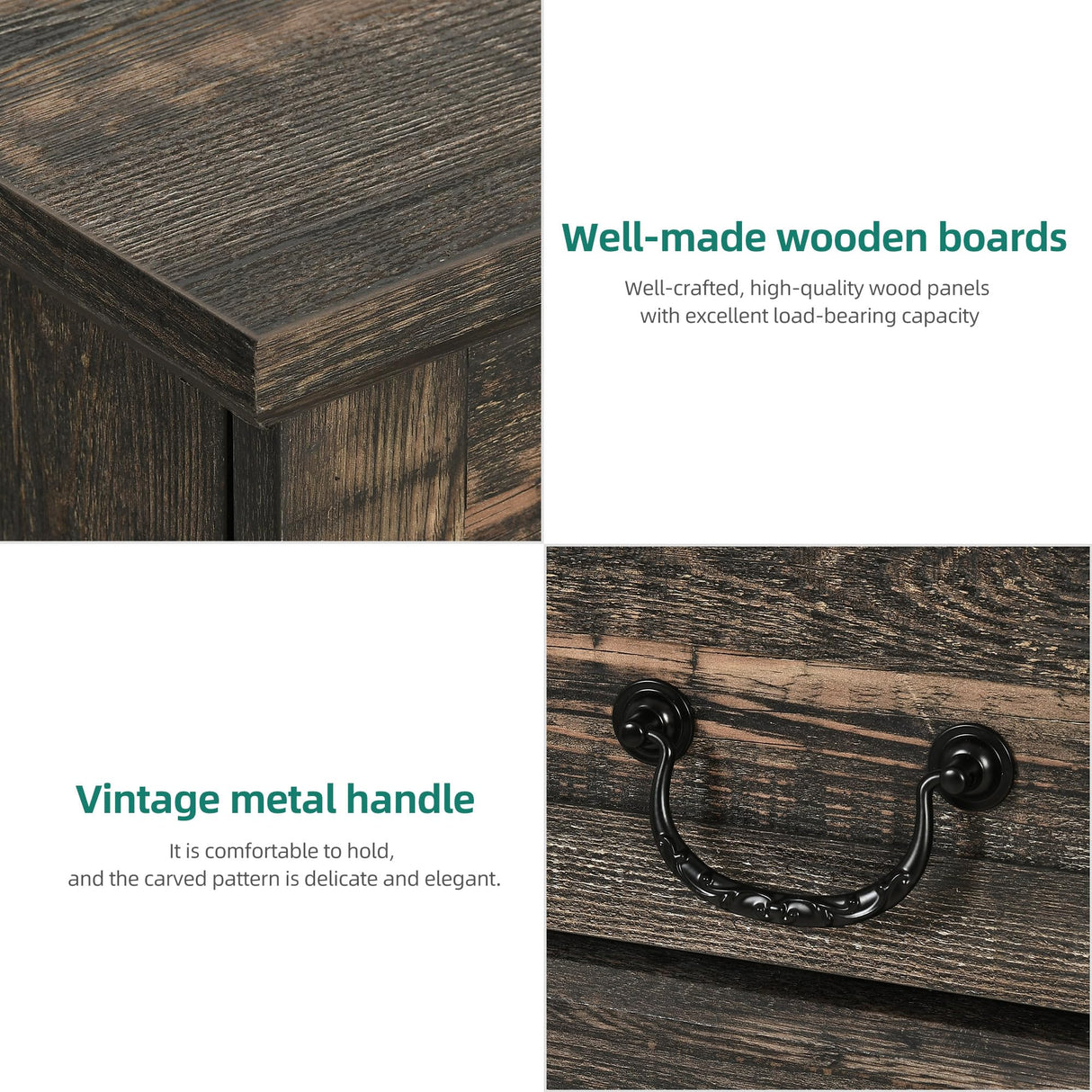 YITAHOME Television Stand for 65/55 Inch TV, Farmhouse TV Stand with 9 Drawers, Adjustable Shelves and Tempered Glass Doors, Entertainment Center TV Media Console for Living Room, Dark Rustic Oak YITAHOME