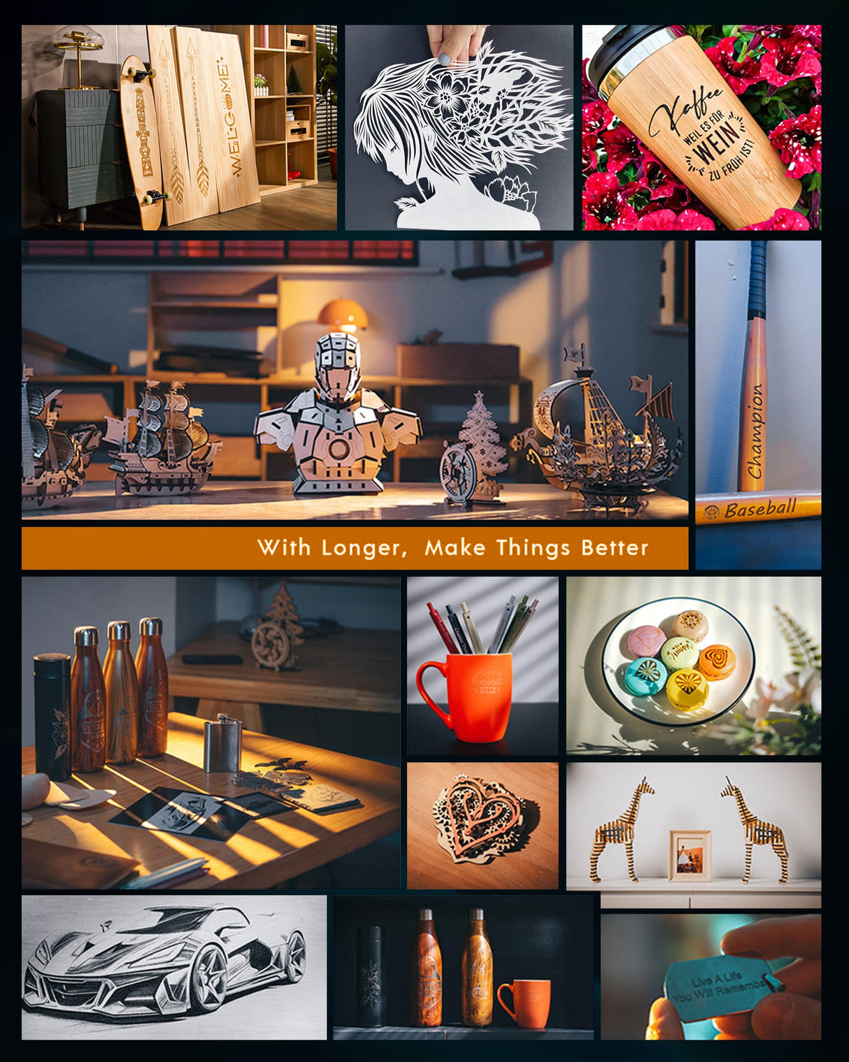 Laser Engraver with Auto Air Assist, 35000mw Output Power Laser Cutting Machine for Laser Engraving on Wood and Metal, Glass, Leather ALLADINBOX