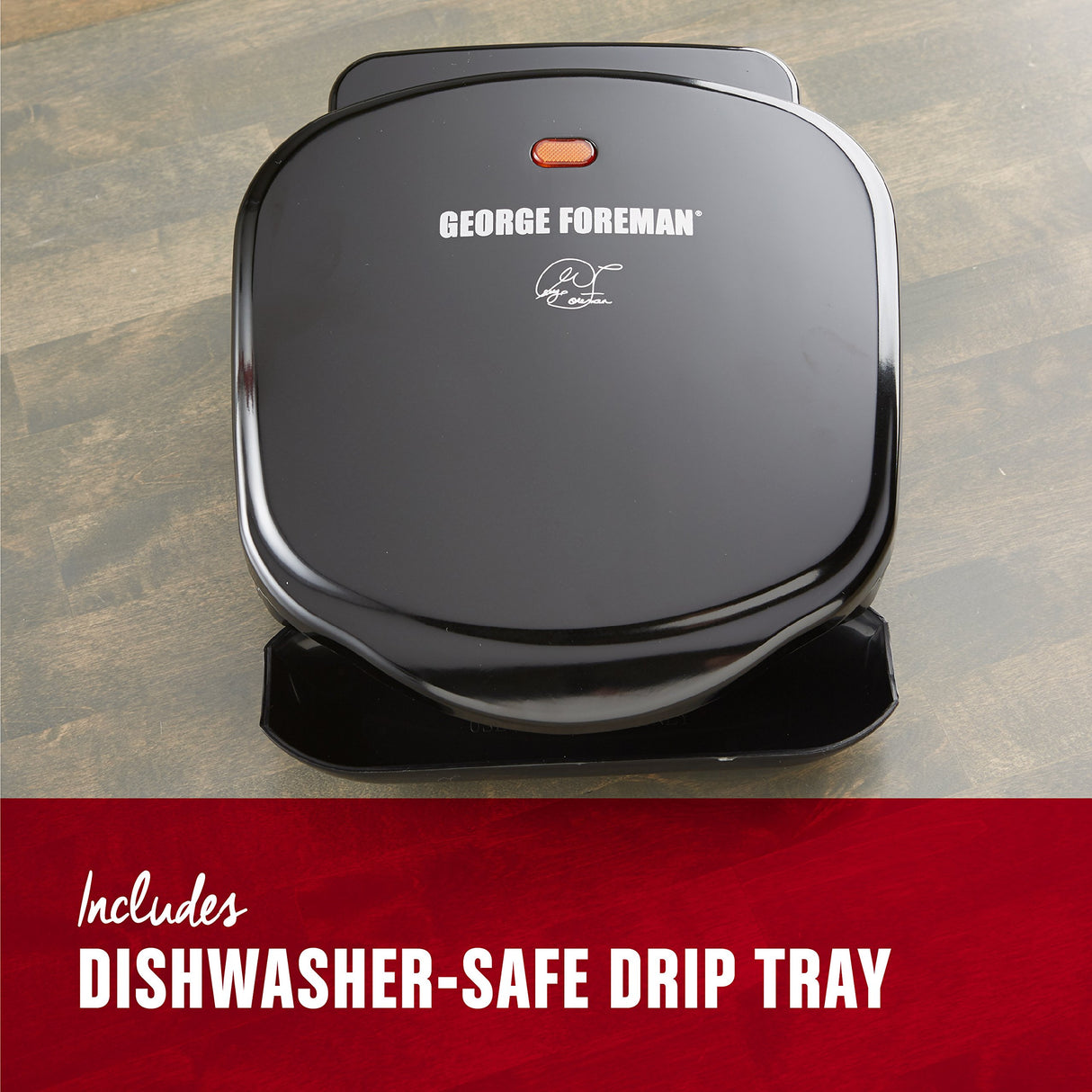 George Foreman 2-Serving Classic Plate Electric Indoor Grill and Panini Press, Black, GR10B George Foreman