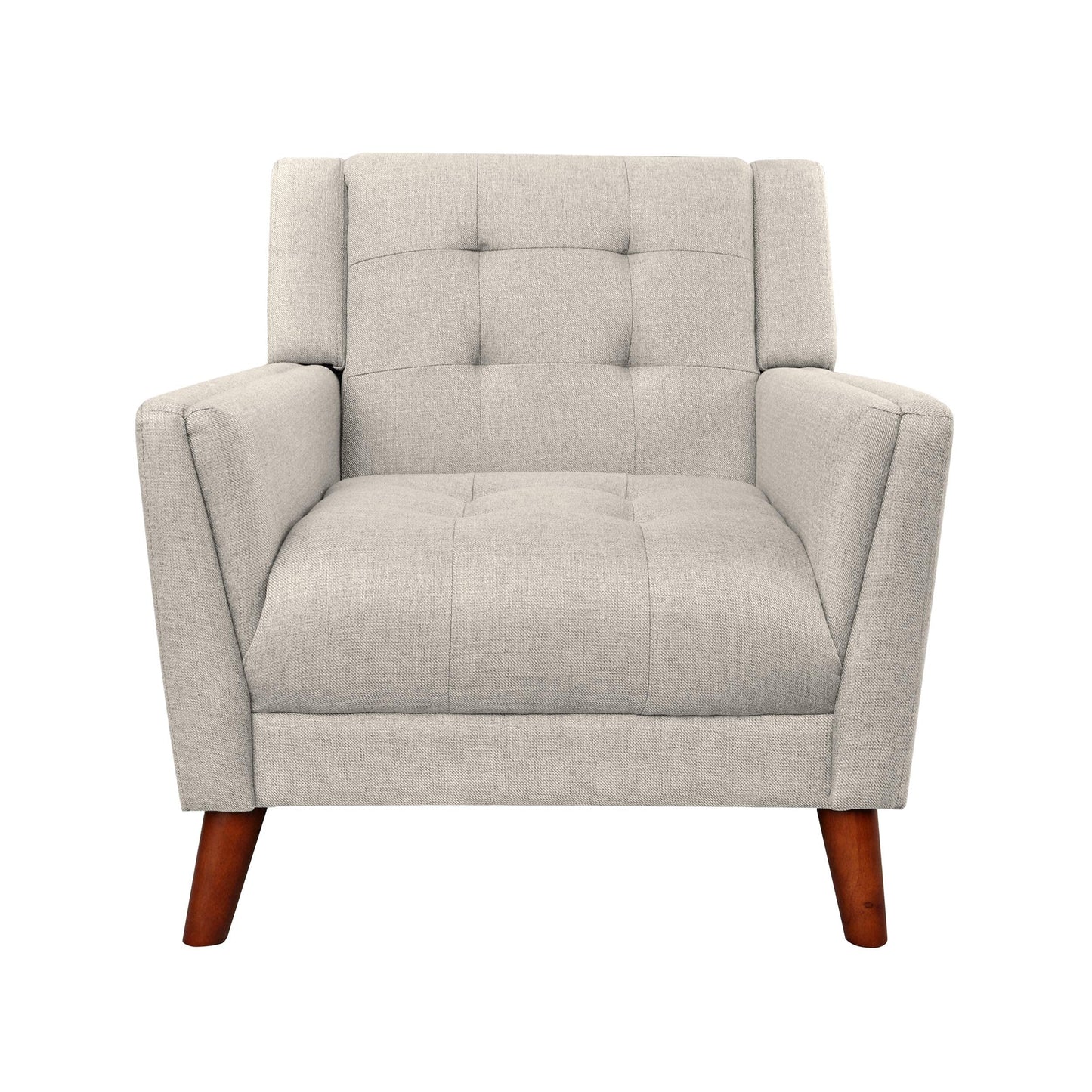 Christopher Knight Home Evelyn Mid Century Modern Fabric Arm Chair, Beige & Walnut - WoodArtSupply