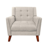 Christopher Knight Home Evelyn Mid Century Modern Fabric Arm Chair, Beige & Walnut Christopher Knight Home
