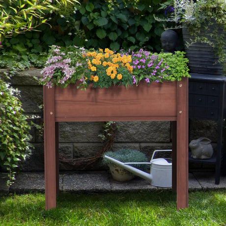 31x31x16 inch Raised Garden Bed with Legs, Elevated Wooden Planter Box for Outdoor Plants Flowers Fruits Vegetable Herb Growing Mederla