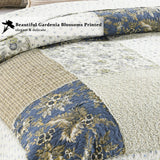 Yvooxny Quilt Set Queen Size Reversible Country Farmhouse Floral Real Patchwork Quilted Bedspread 3-Piece Quilt Set with Pillowcases with Ruffles for All Seasons, 90 x 98 Inches Yvooxny