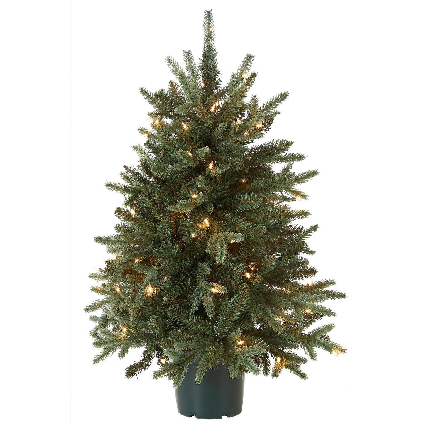 National Tree Company Artificial Christmas Tree For Entrances | Includes White Lights and Pot | Everyday Collections - 3 ft