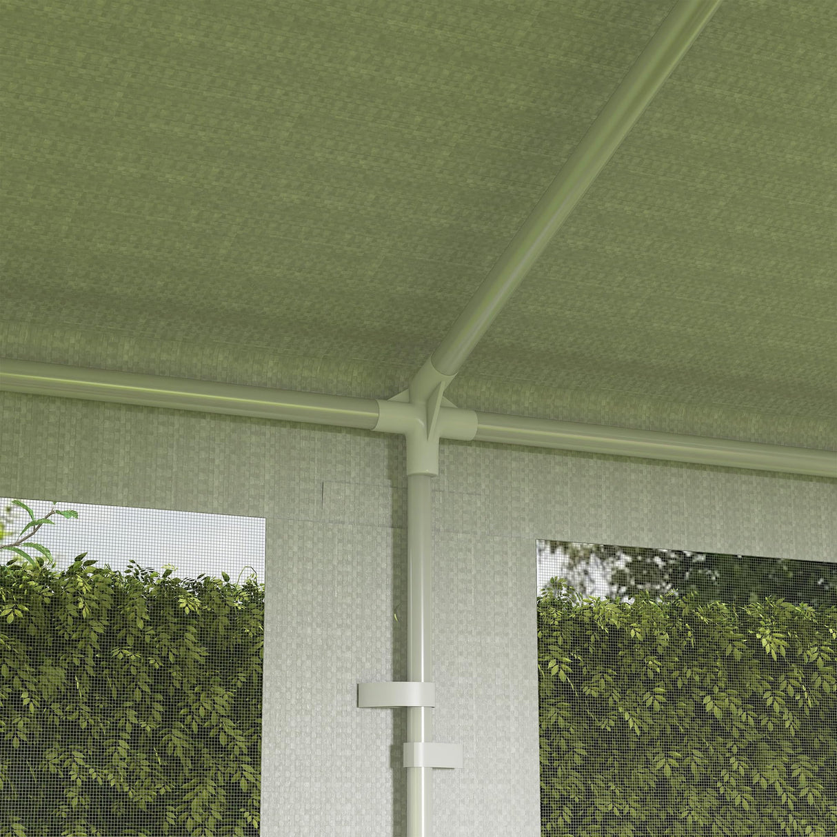 Outsunny 10' x 28' Party Tent Canopy, Outdoor Event Shelter Gazebo with 8 Removable Mesh Sidewalls, Zipper Doors, Steel Frame, White Outsunny