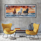 SKRYUIE 5D Large Diamond Painting Kits Horse - DIY Diamond Art Kits for Adults Animal, Full Round Drill - Crystal Embroidery Cross Stitch - Craft for Wall & Office Decor - 12x30 inch / 30x80 cm SKRYUIE