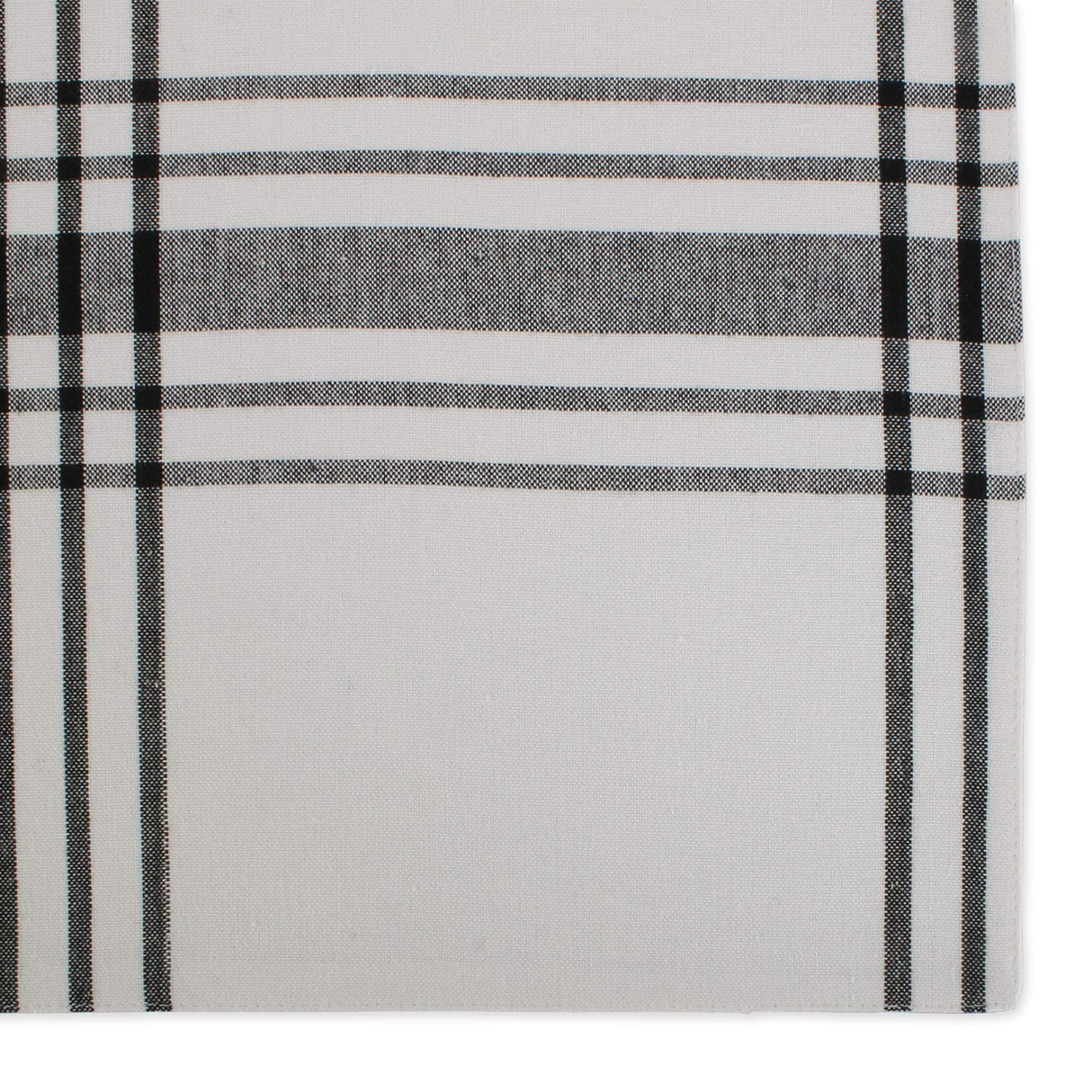 DII Home Sweet Farmhouse Plaid Tabletop Collection, Placemat Set, 13x19, French Stripe Black, 6 Piece DII
