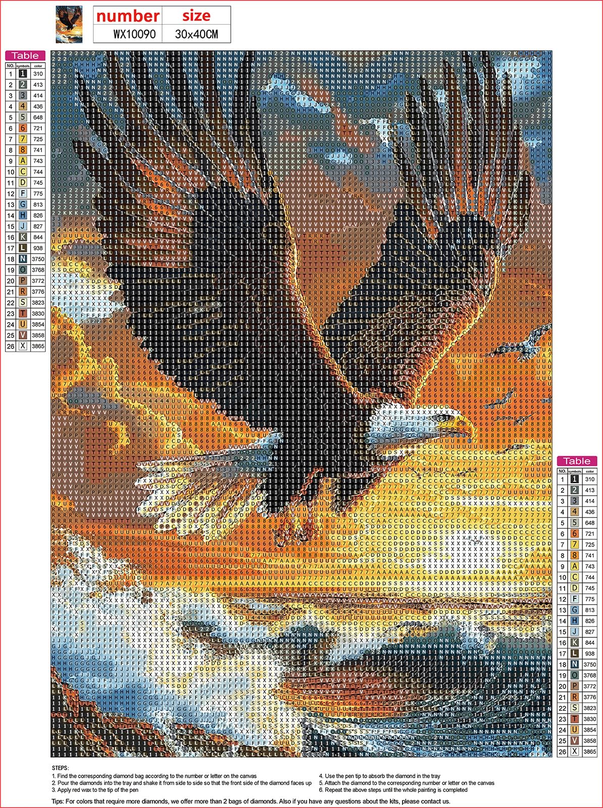 MXJSUA DIY Flying Eagle Diamond Painting Kits for Adults, Diamond Gem Art Painting for Beginners, Diamond Picture with Full Round Drill Dots Craft Set Gift, 12 * 16 Inch MXJSUA