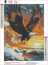 MXJSUA DIY Flying Eagle Diamond Painting Kits for Adults, Diamond Gem Art Painting for Beginners, Diamond Picture with Full Round Drill Dots Craft Set Gift, 12 * 16 Inch MXJSUA