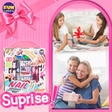 Nail Polish Pens Kit for Girls Ages 7-12, FunKidz Nail Pen Combo Kit Teen Gift Peelable Nail Art Studio Set with Cool Girly Decoration Stuff Pearl Beads, Glitter, Nail Stickers, Nail File, Gems FUN KIDZ