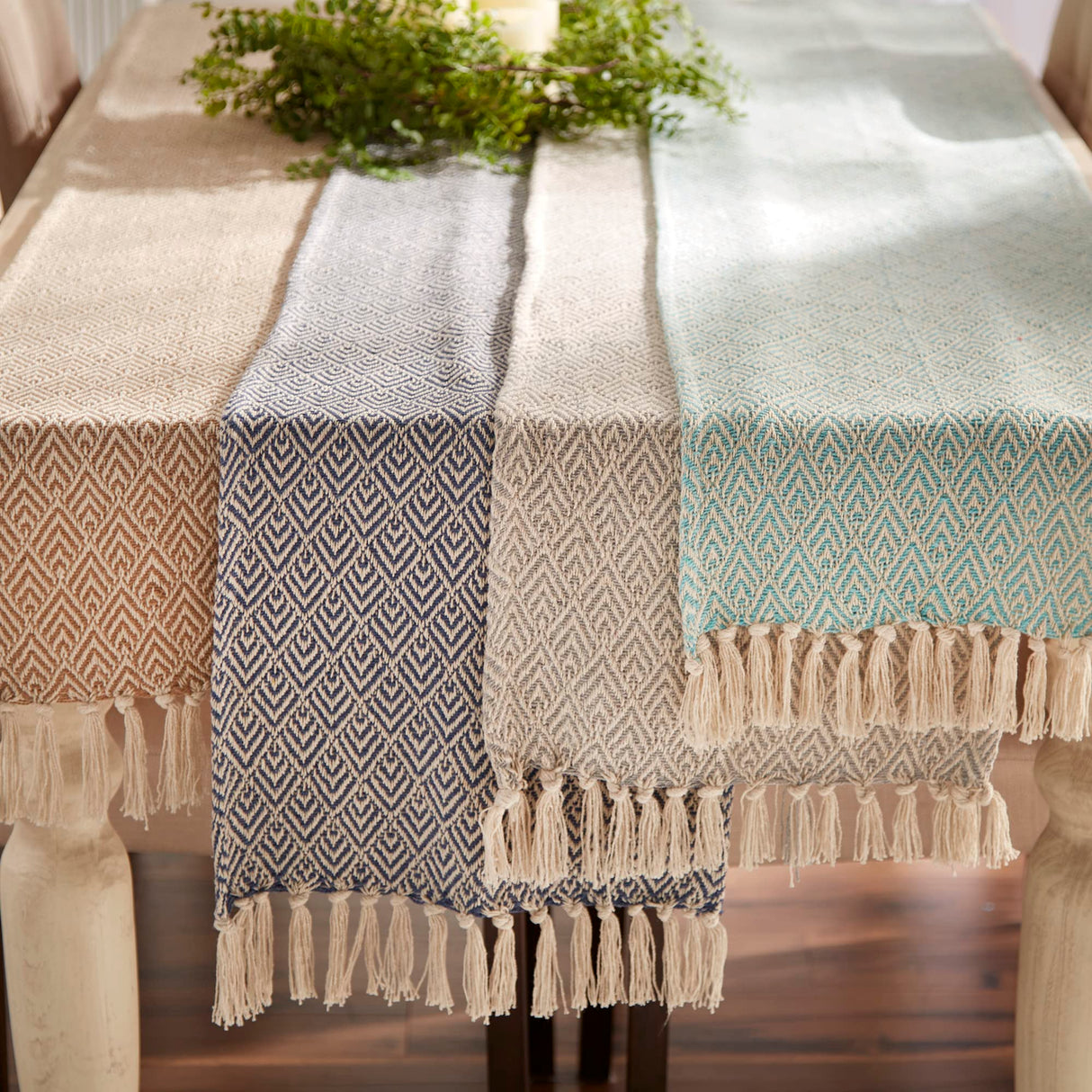 DII Braided Farmhouse Table Runner, 15 x 72 inches, 1-Piece, Gray DII