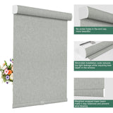 BERISSA Blackout Roller Shades for Windows,Cordless,Linen Fabric,Roller Blinds,Thermal Insulated UV Protection,Window Shades for Home Bedroom Office Door.Grey.Custom Size BERISSA