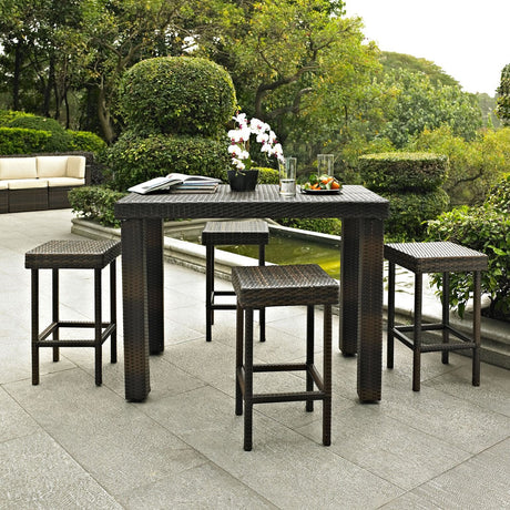 Crosley Furniture Palm Harbor 6-Person Rectangular Counter-Height Outdoor Bar Dining Table for Outside Patio, Brown Crosley Furniture