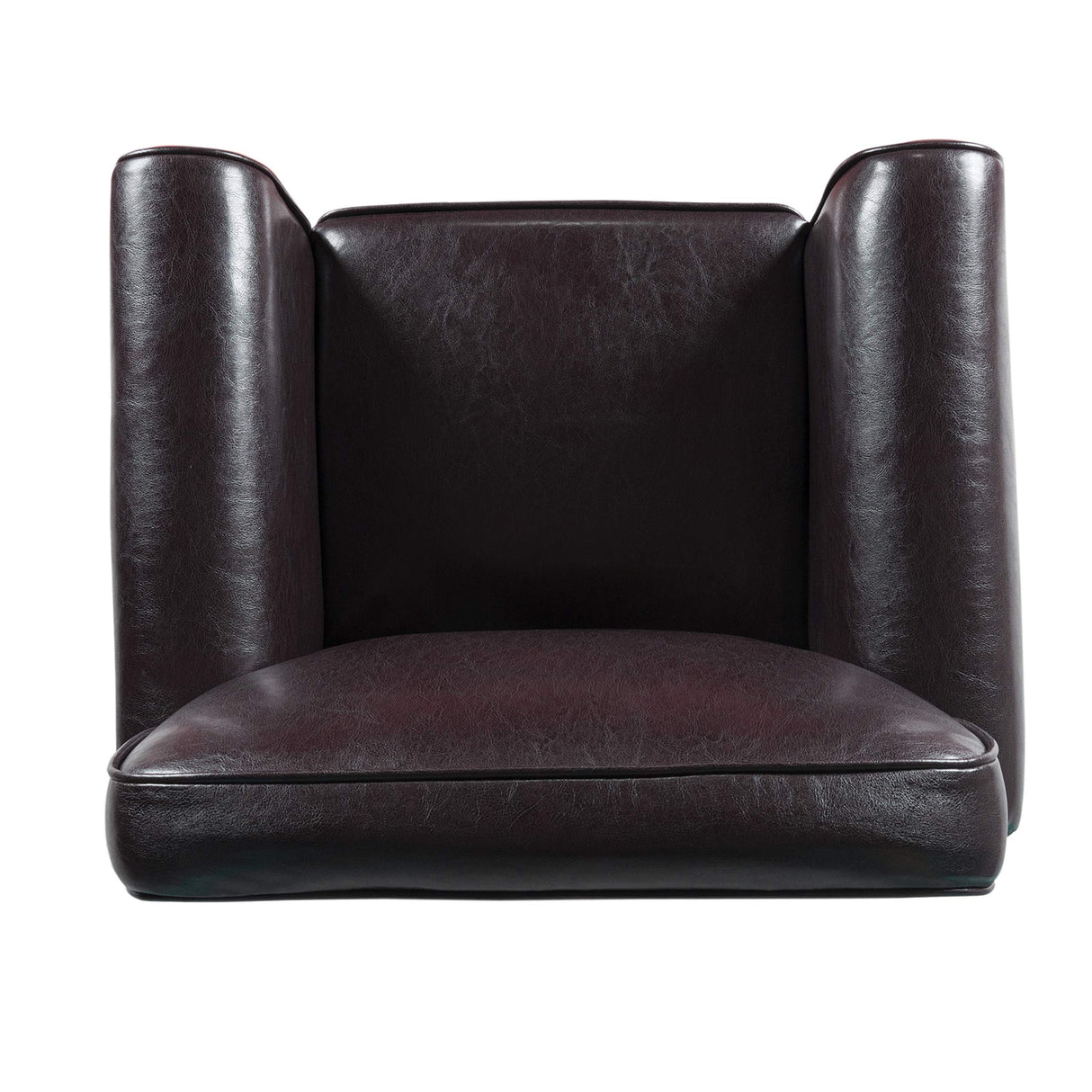 HomePop Youth Leatherette Club Chair, Dark Brown HomePop