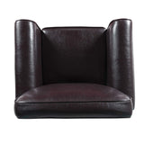 HomePop Youth Leatherette Club Chair, Dark Brown HomePop