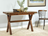OSP Home Furnishings McKayla Flip-Top Expanding Desk to Dining Table, Distressed Brown Finish OSP Home Furnishings