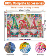 igoodom Diamond Art Kits for Adults, Christmas Diamond Painting Kit, Full Drill Round Christmas Gnome Diamond Art Kits, DIY Gem Art and Crafts for Home Wall Decor Gift 16x12inch igoodom