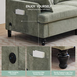 Opiesit 68.9” Loveseat Sofa Couch, Modern Comfy 2 Seat Chenille Couches, Spring Cushions & Solid Wood Frame, Small Couch with LED Light/USB Charging Function for Living Room, Bedroom, Apartment, Cyan Opiesit