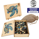 MYS Aurora Wooden Puzzles, Sea Turtle Jigsaw Puzzles 500 Pieces, Unique Shaped Wooden Puzzle for Adults and Kids, Family Game 16.9 x 20.7 Inch Mys Aurora