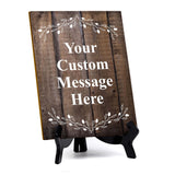 Signs ByLITA Custom Personalized Rectangle Table Sign (6" x 8") Floral Branches | Write Your Own Message | Design Your Sign Signs ByLITA