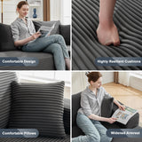 Mangodan 110” Cloud Sectional Couch, Boneless Sofa for Living Room, Modular Sectional Sofa with Deep Seat, Fluffy Couch with L-Shaped Chaise, No Assembly Required (Right-Facing Chaise, Dark Grey) Mangodan