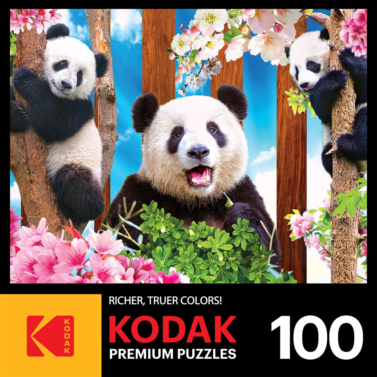RoseArt - Kodak Premium - Panda Playtime - 100 Piece Jigsaw Puzzle for Adults RoseArt