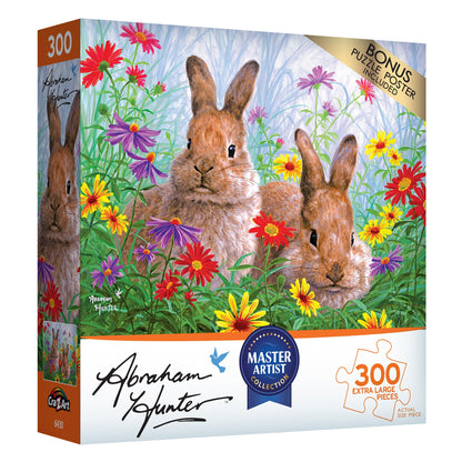 RoseArt - Abraham Hunter - Summertime Bunnies - 300 Piece Jigsaw Puzzle for Adults