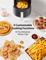 Toshiba 5.5QT Air Fryer with Heat-Q Technology, Quick and Easy Meals, 8 Preset Menus and Menu-IQ Function, 1-Degree Fahrenheit Precision, 90% Less Oil, Double-Sided Handles TOSHIBA