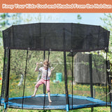 Trampoline Cover Round 12 Holes 90% Sunblock Shade Cloth 14FT Black Trampoline Top Shade Cover Sun Shade Mesh Tarp with 49FT Elastic Cord & 24 Plastic Hooks for Outdoor Backyard Playground(Tent Only) Voccos