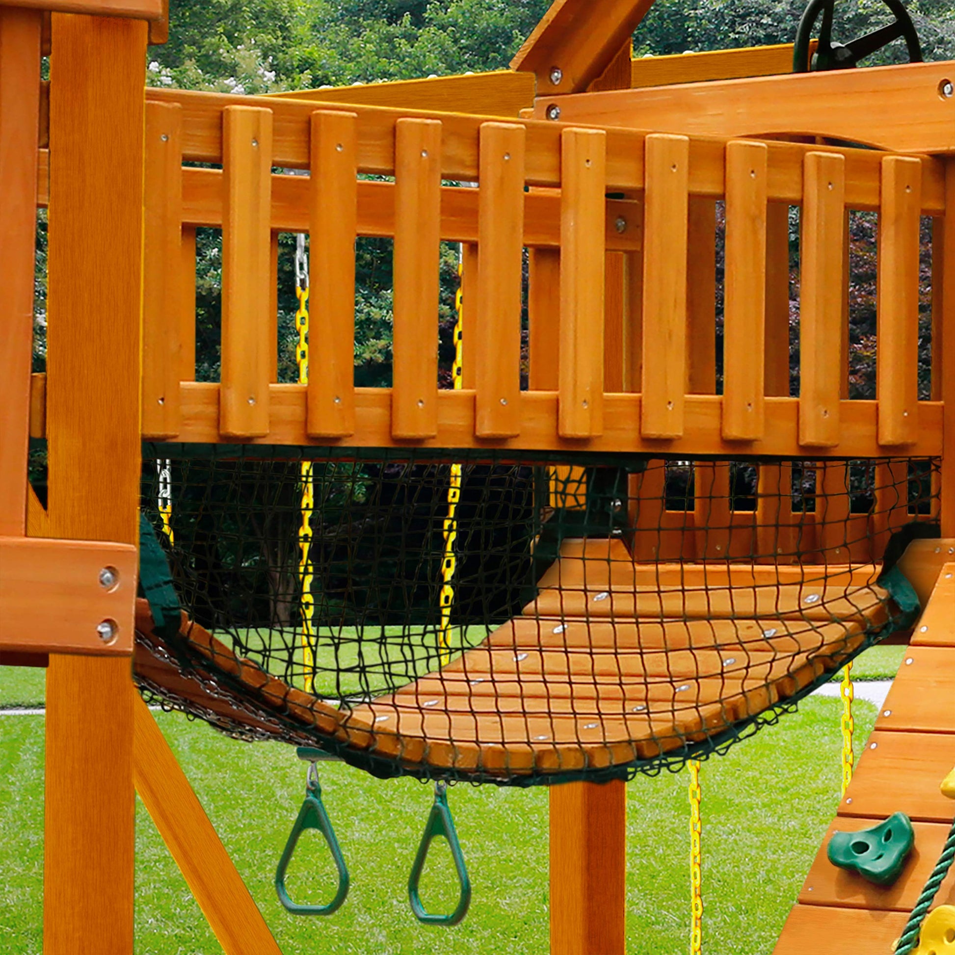 Gorilla Playsets 06-2004 Clatter Bridge Mesh Panels Add On for Swing Set Clatter Bridge, Black - WoodArtSupply