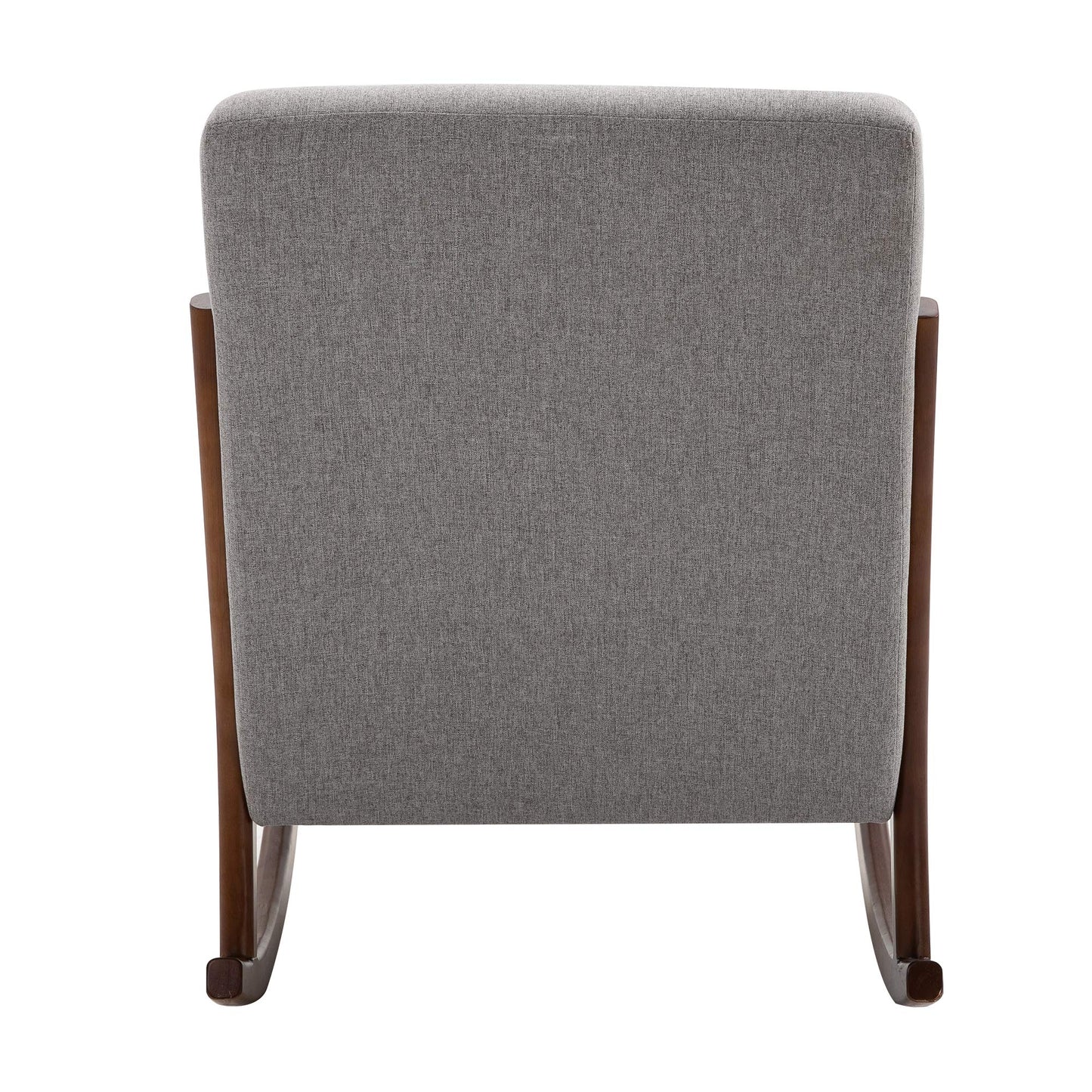 HOMCOM Upholstered Rocking Armchair with Wood Base and Linen Fabric Padded Seat for Living Room, Grey - WoodArtSupply