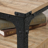 Sauder Steel River L-Shaped Desk, L: 59.84" x W: 57.32" x H: 29.53", Milled Mesquite Finish Sauder