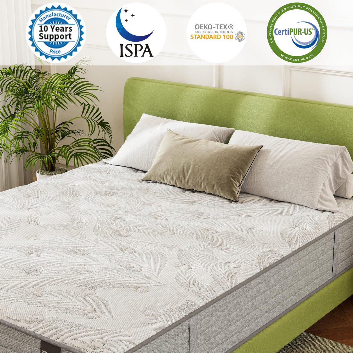 Twin XL Mattress 12 Inches Memory Foam Mattress，Twin Hybrid Mattress in a Box Individually Pocket Springs，Twin XL Size Mattress Medium Firm for Good Night Sleep，Pressure Relief，CertiPUR-US Certified ZFHCBJ