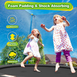 wocarks Trampoline Pad, 10ft 12ft 14ft Trampoline Replacement Safety Pad, Waterproof and Tear-Resistant Safety Spring Cover Round Frame Pad (Black, 12FT) wocarks
