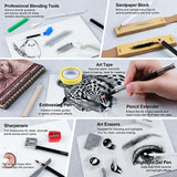 Kird Barken 112 PCS Professional Drawing Set Sketch Kit with 3-Color Sketchbook, Graphite & Charcoal Pencils,Sketching Supplies for Shading & Blending – Ideal for Artists, Adults, Teens & Beginners Kird Barken