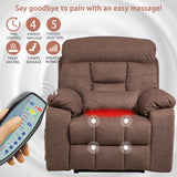 PUG258Y 4-Motor Power Lift Recliner Chair for Big and Tall Seniors: 9689Pro Lay Flat Lift Chair with Heat and Massage, Reclining to 180, Adjustable Headrest and Lumbar - Velvet Fabric - Nut Brown PUG258Y