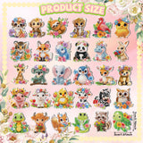 Xuhal 30 Pcs Animal Diamond Painting Magnets Watercolor Animal Diamond Art Magnet Kits for Adults Cute Elephant Tiger Refrigerator Magnetic Sticker 5D Rhinestone Fridge Stickers for DIY Crafts Gifts Xuhal