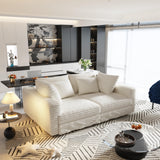 Ball & Cast 4 Seater Cloud Sectional Couch,102.4" Modern Modular Sectional Sofa with Deep Seat & Pillows,Plush Corduroy Comfy Convertible Sofa Couches for Living Room,Beige Ball & Cast