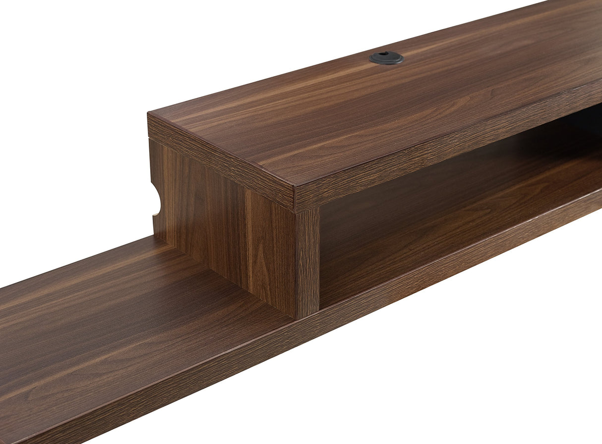 Martin Furniture Asymmetrical Floating Wall Mounted TV Console, Columbian Walnut -60inch Martin Furniture