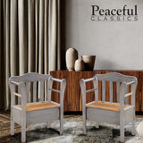 Peaceful Classics Bench with Storage - Small Wooden Storage Bench for Entryway, Hallway, Mudroom, Farmhouse, Bedroom, & Living Room, Amish Handmade Furniture Storage Organizer, Pewter Peaceful Classics