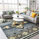 B BENRON Western Rugs for Living Room, Non Slip Rustic Rug for Bedroom Dining Table Kitchen, Washable Aesthetic Area Rugs for Home Decor, 5ft x 7ft, Grey B BENRON