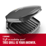 George Foreman 2-Serving Classic Plate Electric Indoor Grill and Panini Press, Black, GR10B George Foreman