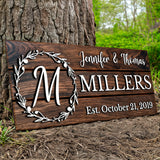 Personalized Wooden Monogram Family Sign with Couples Names, Custom Name Sign, Unique Wedding Gift for Couples, Rustic Established Date Plaque, Anniversary Gifts for Wife or Husband Gifts aydan's unique finds