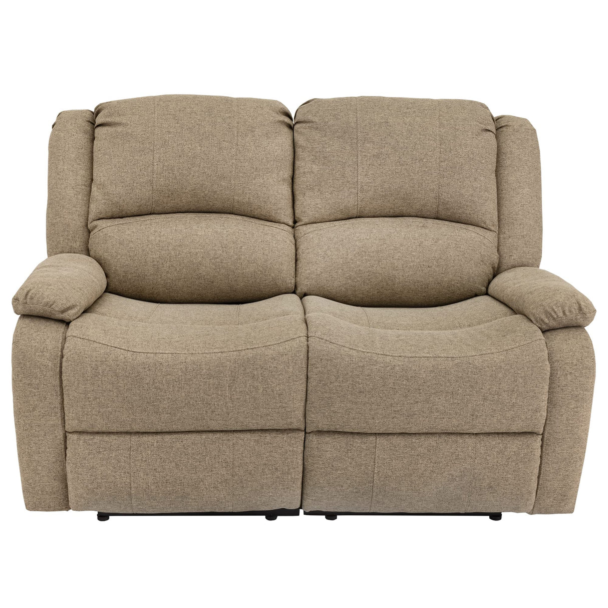 RecPro Charles 58" Double Recliner RV Sofa | Zero Wall Loveseat for Camper | Wall Hugger Couch | Fifth Wheel Theater Seating | Replacement RV Furniture | Oatmeal Cloth RecPro