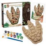 MindWare Paint Your Own Stepping Stone: Dinosaur Footprint – Weather-Resistant 8.5-inch x 10-inch Stepping Stones Kids Craft Kit - Includes Paint, Brushes and Instructions – Ages 8 and Up MindWare