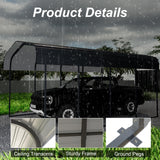 Chilihom Car Port Metal Carport 12 ×20 FT Heavy Duty Carport Kit, Metal Garage Carport Canopy with Galvanized Steel Frame and Roof, Car Tent Shelter Outdoor Storage Shed for Boats and Truck, Charcoal Chilihom