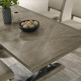 Roundhill Furniture Birmingham 8-Piece Dining Set: Extendable Table with 4 Side Chairs, 2 Armchairs, and a Nailhead Bench, Driftwood Finish Roundhill Furniture