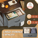 WLIVE Dresser with 4 Drawers, Storage Tower, Organizer Unit, Fabric Dresser for Bedroom, Hallway, Entryway, Closets, Sturdy Steel Frame, Wood Top, Easy Pull Handle, Dark Grey WLIVE