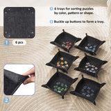 Tektalk Jigsaw Puzzle Board with 6 Sorting Trays Portable Puzzle Mat with Puzzle Dustproof Cover for Puzzle Storage Puzzle Saver, Non-Slip Surface, Up to 1000 Pieces, 30.7 × 20.9 in - Gray Tektalk